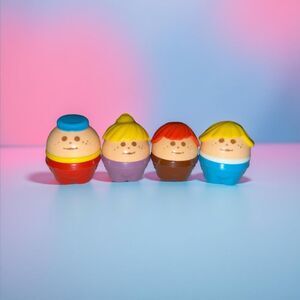 Vintage Little Tikes Toddle Tots Caucasian Family Dad,Mom,Son Daughter Figures